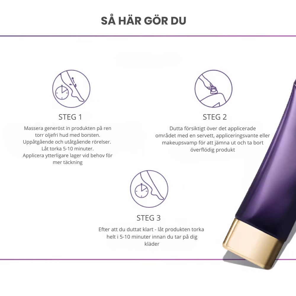 SkinCover™ – Kroppstäckkräm för ytliga blodkärl, åderbråck, ärr, bristningar, tatueringar och andra hudåkommor